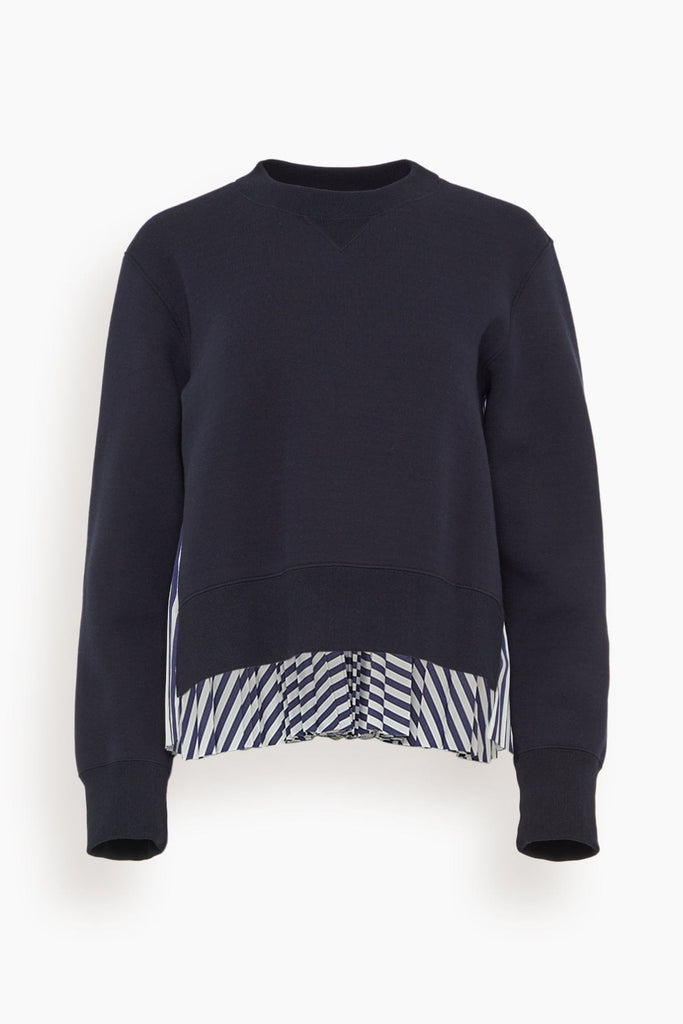 sacai Sponge Sweat Panelled Pullover Black | HAVEN