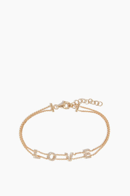 Vintage La Rose Bracelets Love Chain Bracelet in 14k Yellow Gold