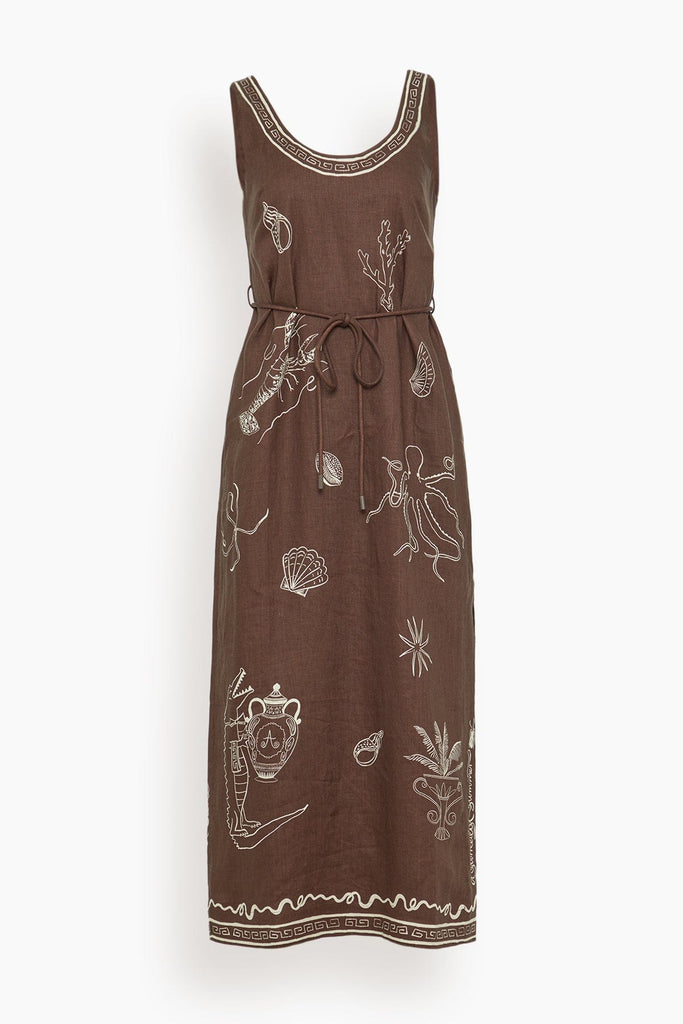 knee length dresses for ladies Alemais Sammy Midi Dress in Chocolate (TS) – Hampden Clothing