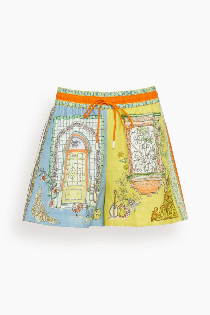 ショートパンツ ALEMAIS Women Shorts  Burmudas 4891P MULTI GREEN Hfyihgf Womens Bermuda Shorts Casual Button High Waist Wide