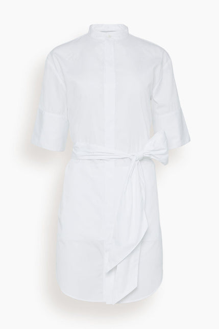SASUPHI Casual Dresses Abiti Daria Short Shirt Dress with Belt in White