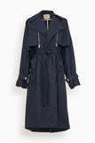 Plan C Coats Rain Coat in Blue Black