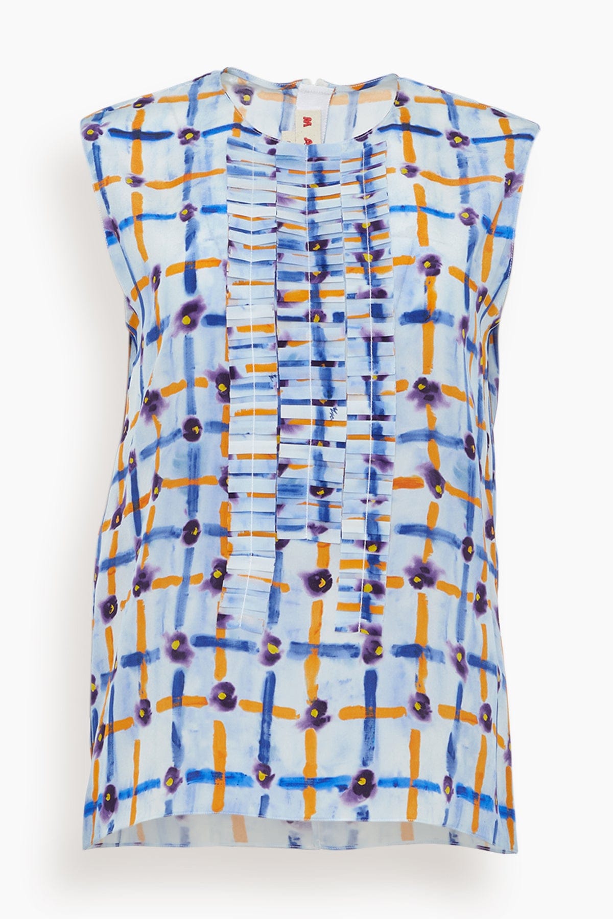 Marni Tops Saraband Crepe de Chine Top in Light Blue