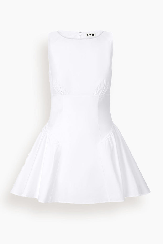 STAUD, Gwen Mini Dress in White, Size 10