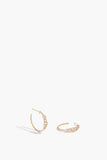 Vintage La Rose Earrings Pave Diamond Chain Hoop Earrings in 14k Yellow Gold