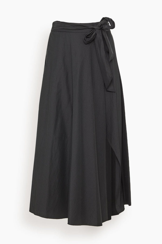 Forte Forte Chic Taffeta Long Wrap Skirt in Nero – Hampden Clothing