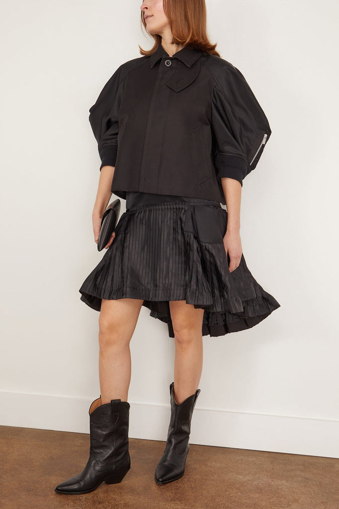 Sacai Cotton Gabardine and Nylon Twill Jacket in Black