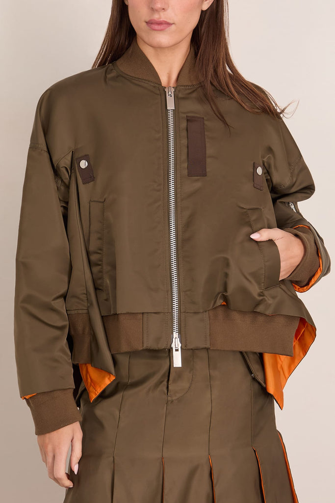 Sacai Nylon Twill Blouson in Dark Khaki – Hampden Clothing