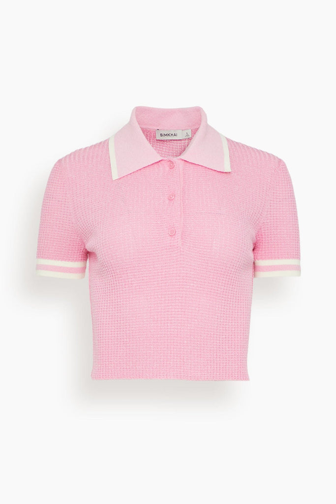 Simkhai Whitten Short Sleeve Polo in Sorbet Multi – Hampden Clothing