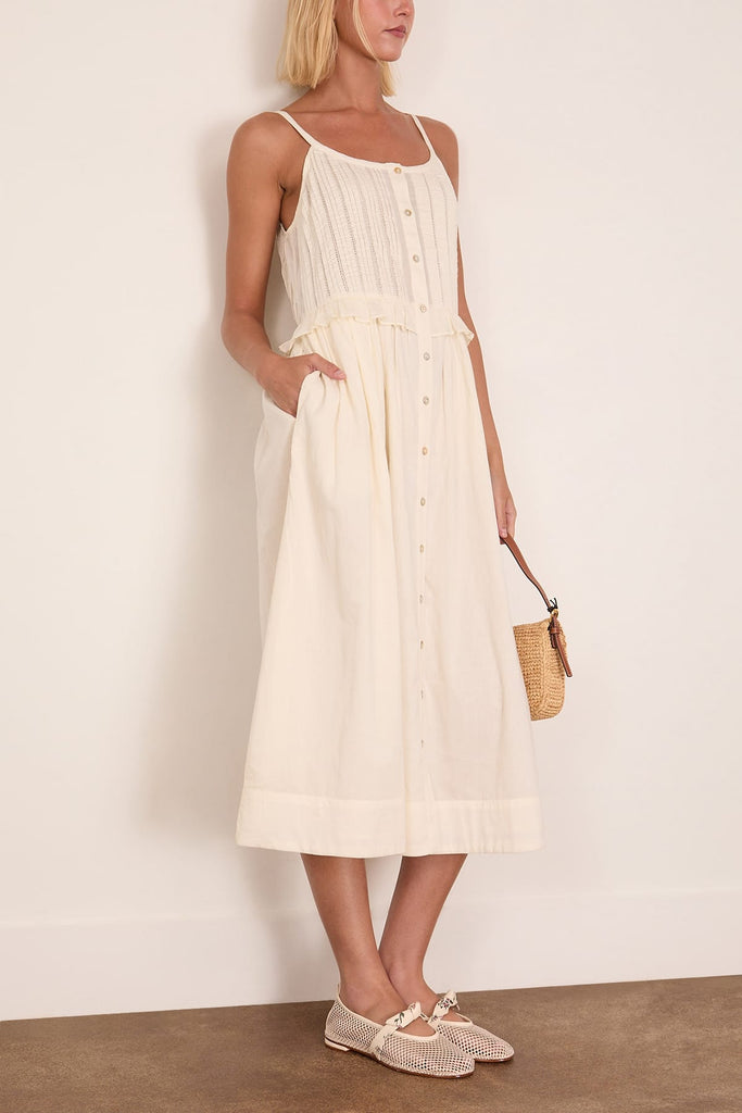 aqua stud tank midi dress SEA Alberte Solid Tank Dress in White – Hampden Clothing