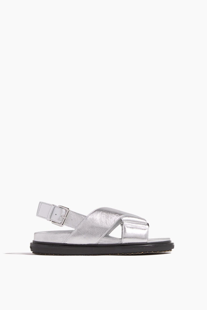 Marni Fussbett Crisscross Sandal in Silver – Hampden Clothing