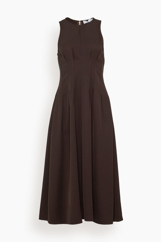 bronwyn maxi dress Proenza Schouler White Label Bronwyn Dress in Merino Wool Twill Chocolate –  Hampden Clothing