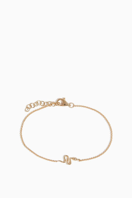 Vintage La Rose Bracelets Snake Chain Bracelet in 14k Yellow Gold