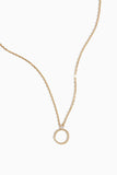 Vintage La Rose Necklaces Circle Clasp Pendant Chain Necklace with Diamond in 14k Yellow Gold