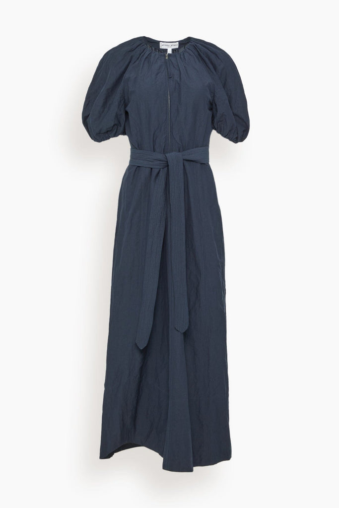 navy blue linen dress with sleeves Elea Navy Work Dress in Linen