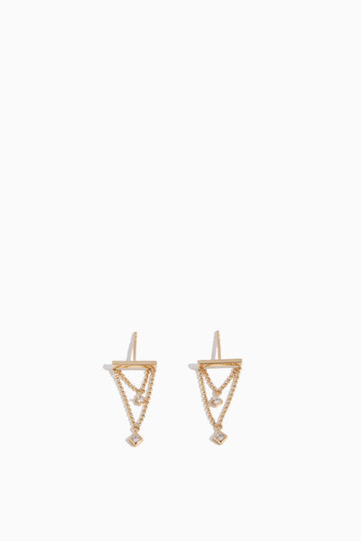 Double Chain Drop Earrings in 14K Yellow Gold