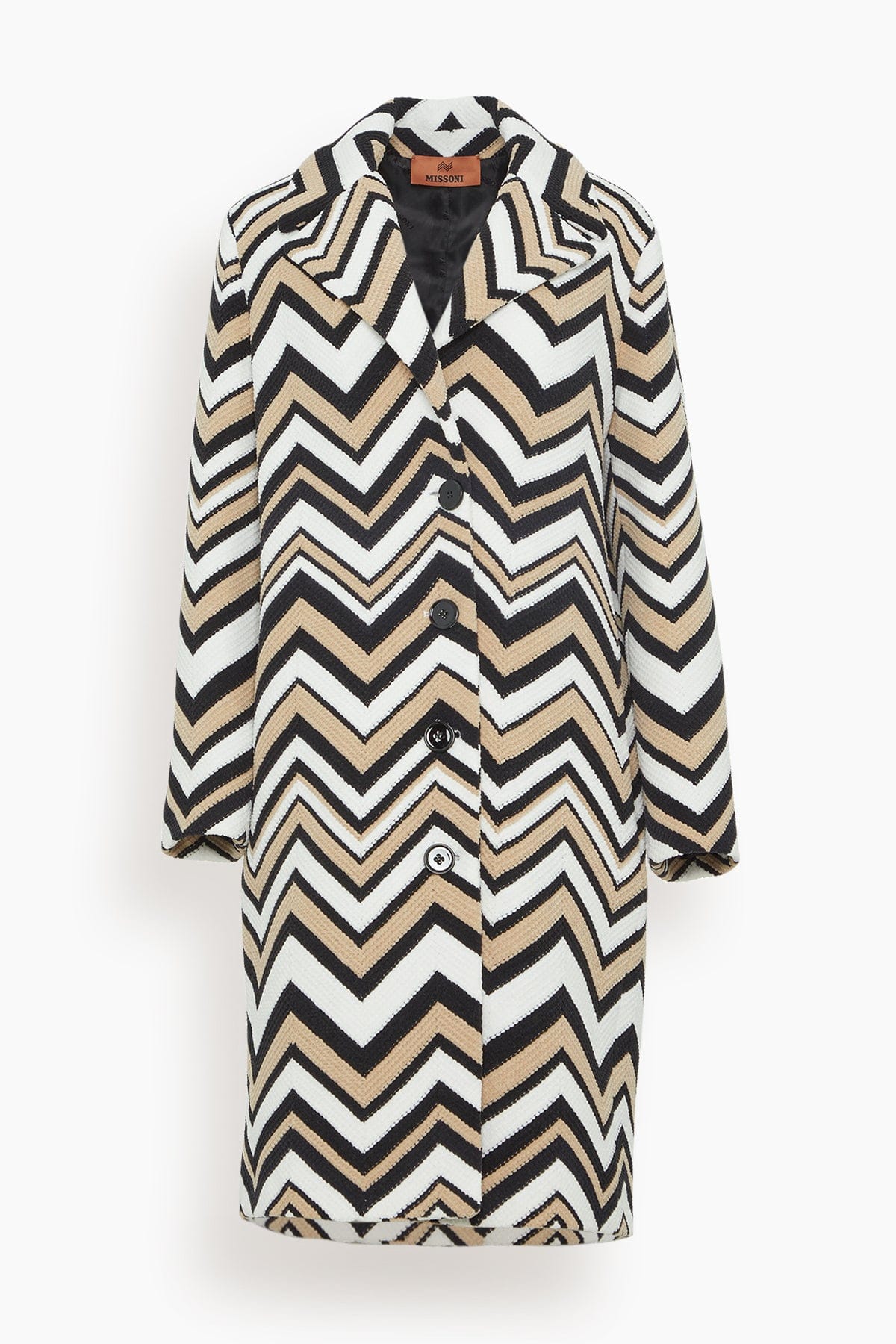 Missoni Coats Coat in Zigzag Beige/White/Black