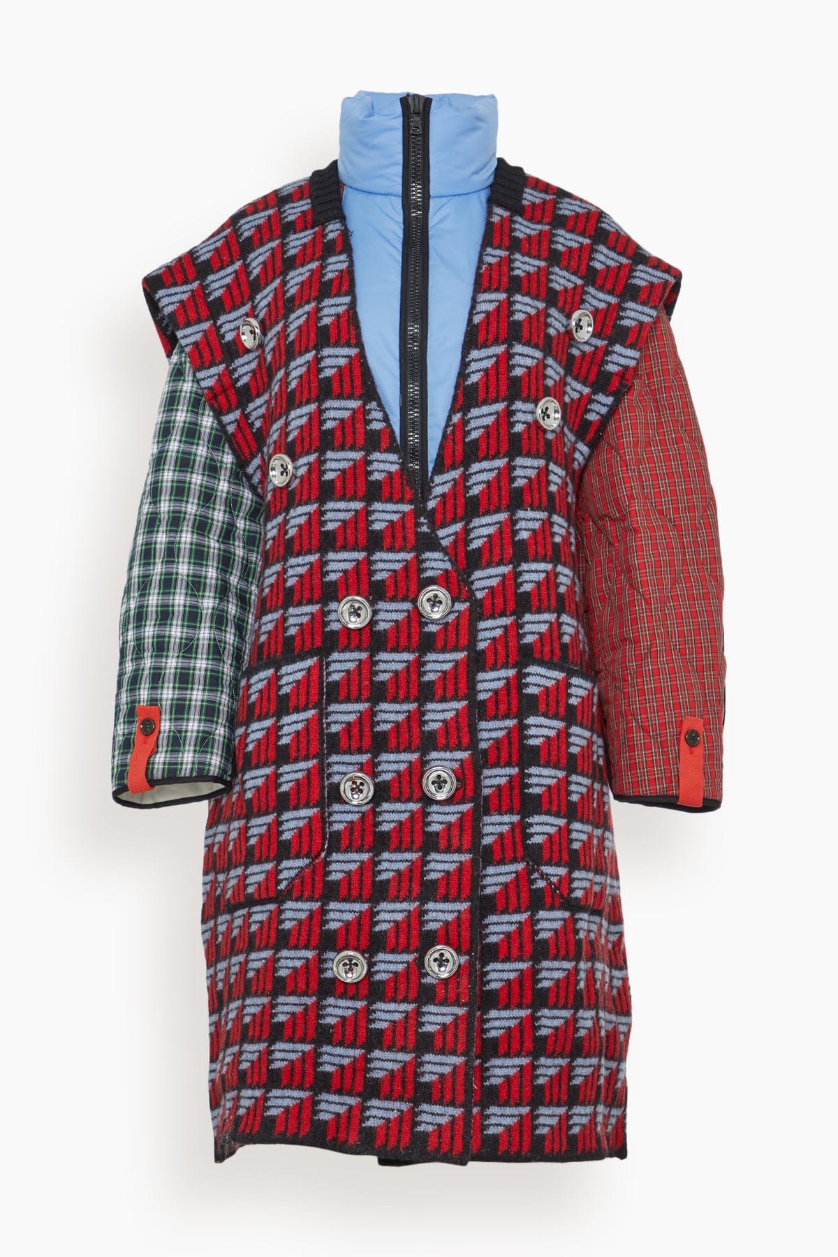 Meryll Rogge Coats Knitted Padded Coat in Multicolor