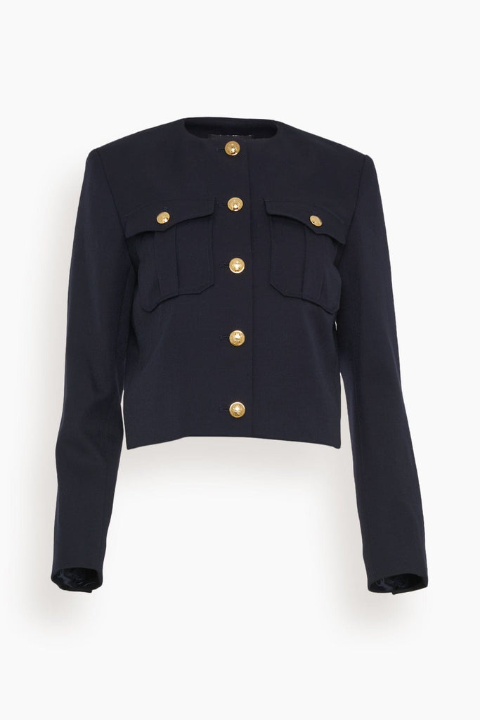 Nili Lotan Maurine Cropped Jacket in Dark Navy – Hampden Clothing