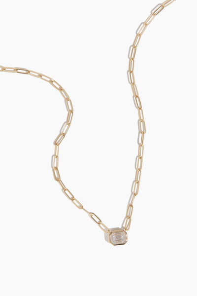 Diamond Bezel Necklace in 14k Yellow Gold
