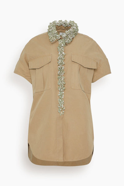Ciaras Embroidered Shirt in Beige