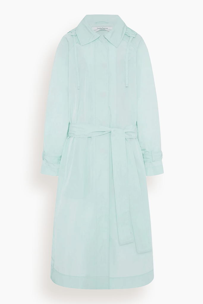 Another Tomorrow Recycled Nylon Trench in Aquamarine – Hampden