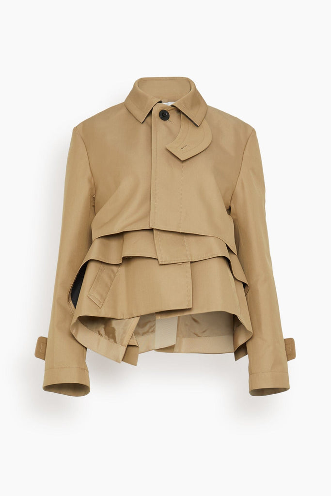 Cotton Gabardine Blouson in Beige