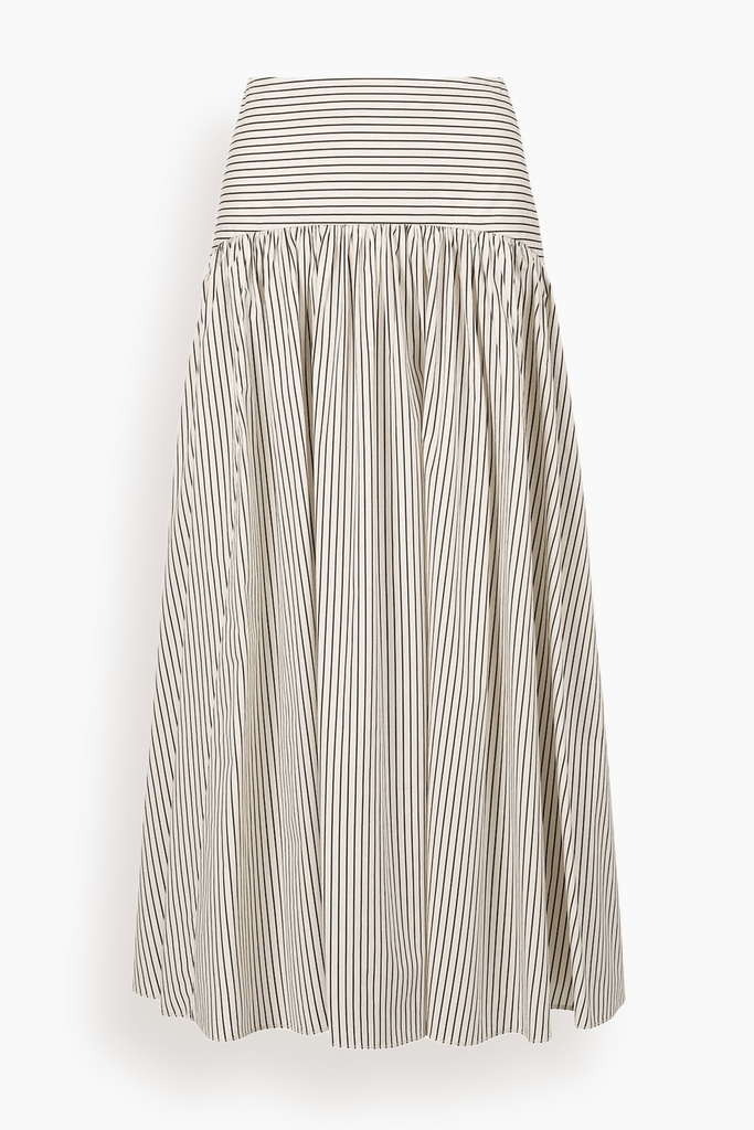 Staud Procida Skirt in Ivory/Dark Oak Micro Stripe – Hampden Clothing