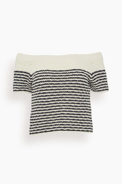 Lawrence Knit Top in Maritime Blue/Cream