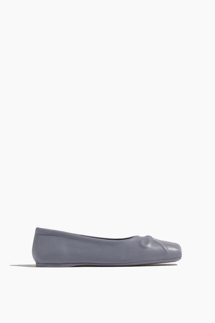 Marni Ballet Flats Nappa Leather Seamless Little Bow Ballet Flat in Gray