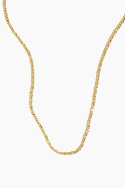 Laser Bead Chain 16" in 14k Yellow Gold