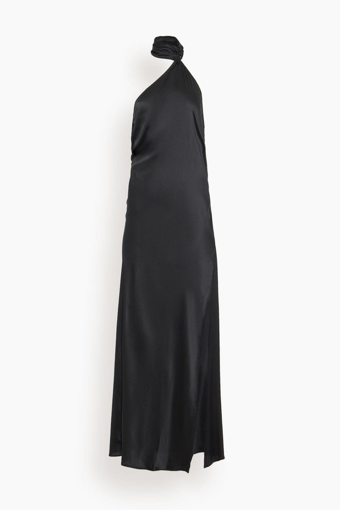 Kiki de Montparnasse - Kiki de Montparnasse Soie Asymmetrical Halter Gown in Black S - Hampden Clothing Kiki de Montparnasse - Kiki de Montparnasse Soie Asymmetrical Halter Gown in Black S - Hampden Clothing