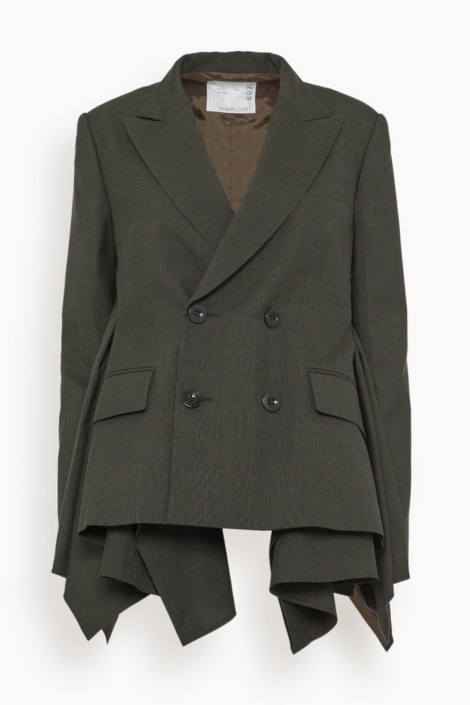 Sacai Glen Check Jacket in Khaki – Hampden Clothing