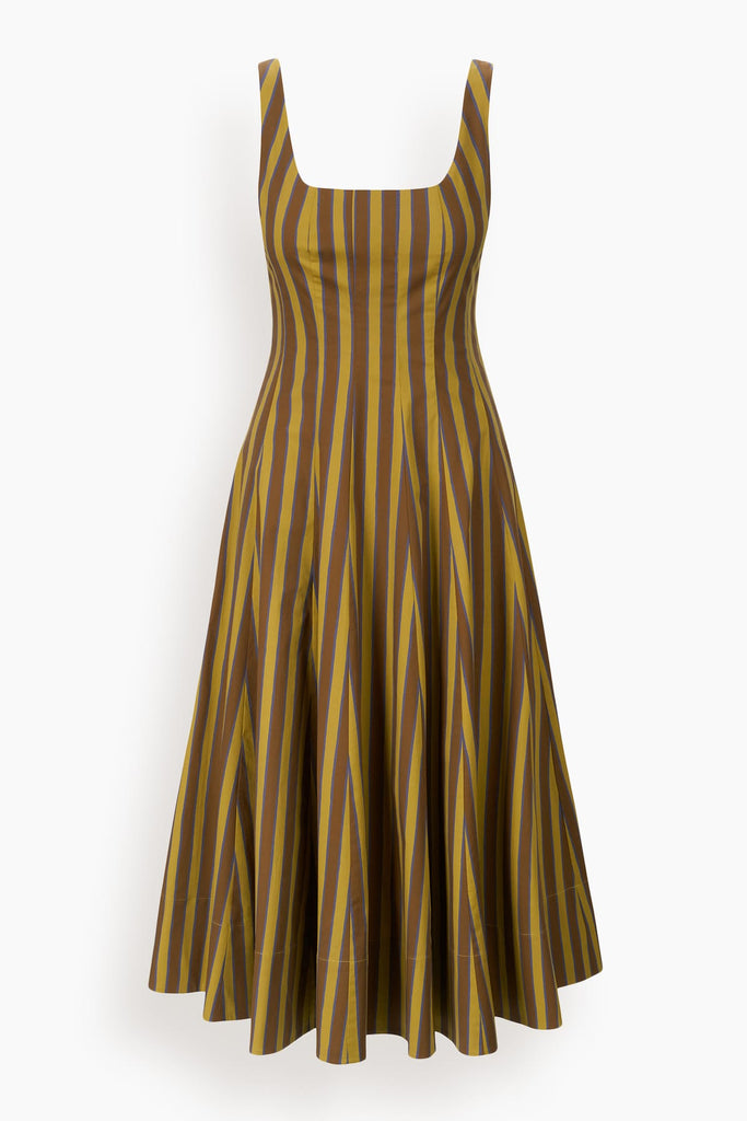 Wells Dress in Cigar Stripe