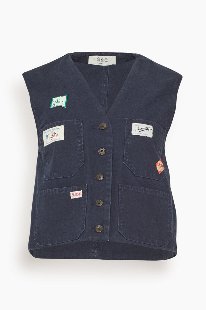 Sea Carolyn Workwear Vest in Navy – Hampden Clothing