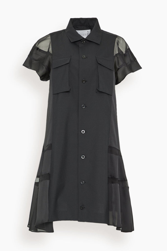 Sacai Suiting x Satin Dress in Black – Hampden Clothing