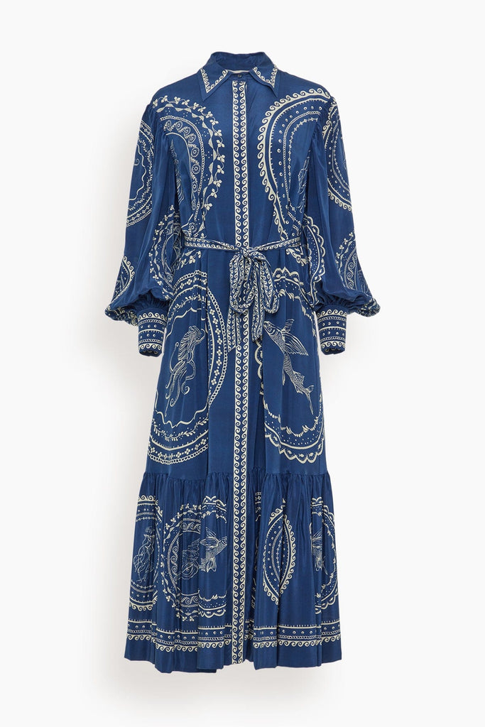Alemais Oceane Silk Shirtdress in Blue (TS) Hampden Clothing Alemais Oceane Silk Shirtdress in Blue (TS) Hampden Clothing
