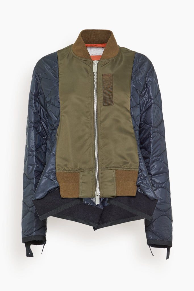 【定番品】Sacai Nylon Twill Blouson Sacai Nylon Twill Blouson in Dark Khaki/Navy – Hampden Clothing