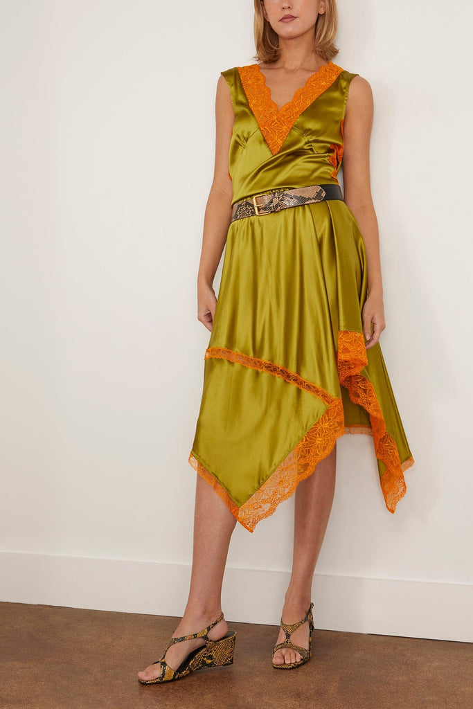 スカート DRIES VAN NOTEN Woman Skirt Olive 2510108041032 607 Dries Van Noten Shake Skirt in Olive – Hampden Clothing