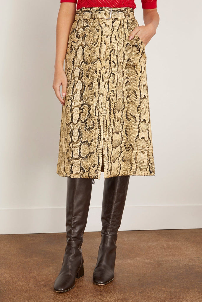 スカート DRIES VAN NOTEN khaki Slit Skirt DRIES VAN NOTEN Pleated cotton-twill maxi wrap skirt | NET-A