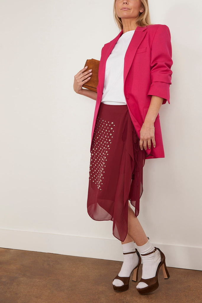 スカート DRIES VAN NOTEN SIMA EBMROIDERED SKIRT Dries Van Noten Sima Skirt in Bordeaux – Hampden Clothing