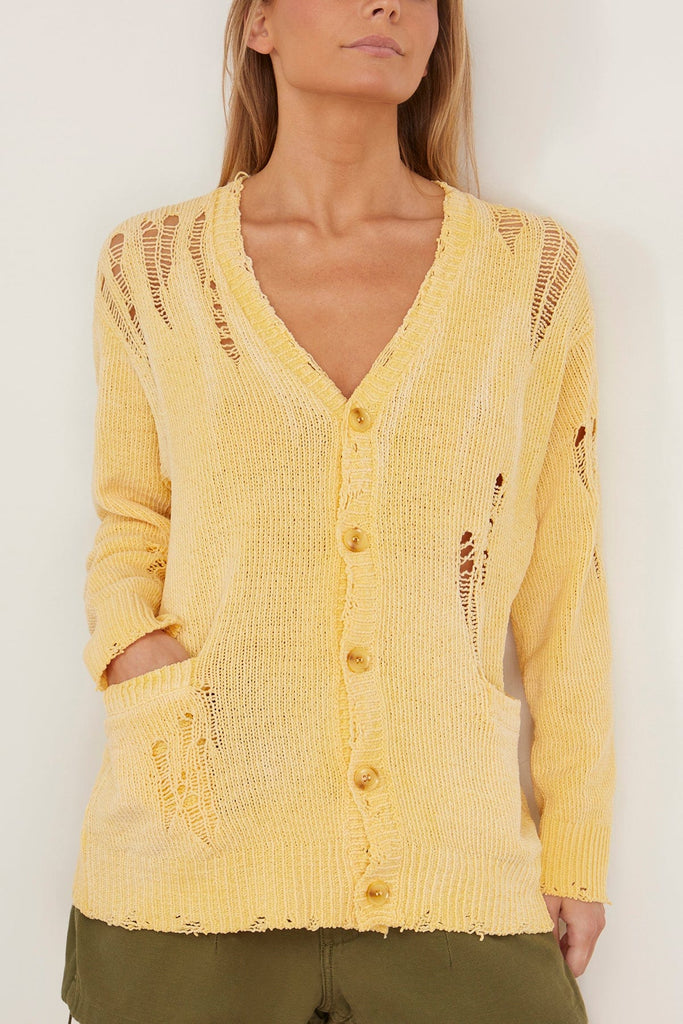 R13 Boyfriend Cardigan in Yellow – Hampden Clothing