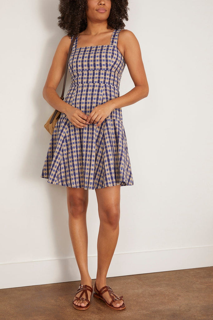 Rosie Assoulin Skater Dress in Navy Check – Hampden Clothing