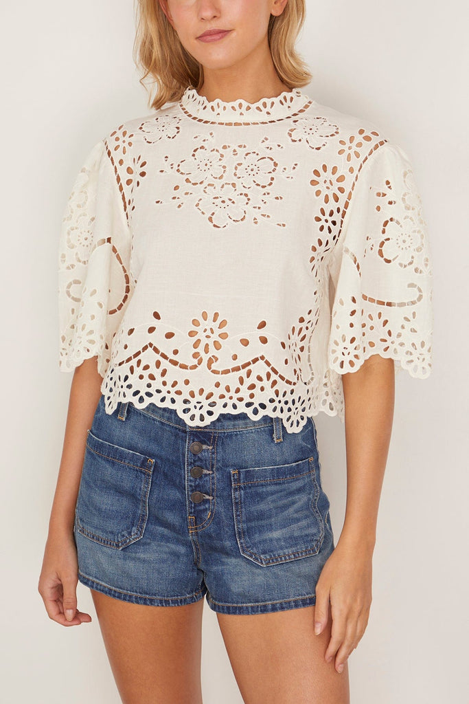 トップス LULA TULLE EMBROIDERY SWEAT TOPS トップス LULA TULLE EMBROIDERY SWEAT TOPS Girl embroidered
