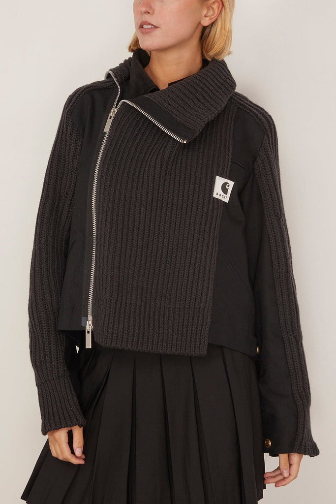 Carhartt WIP Duck Wool Knit Blouson 黒2 Sacai x Carhartt WIP Duck x Wool Knit Blouson in Black – Hampden