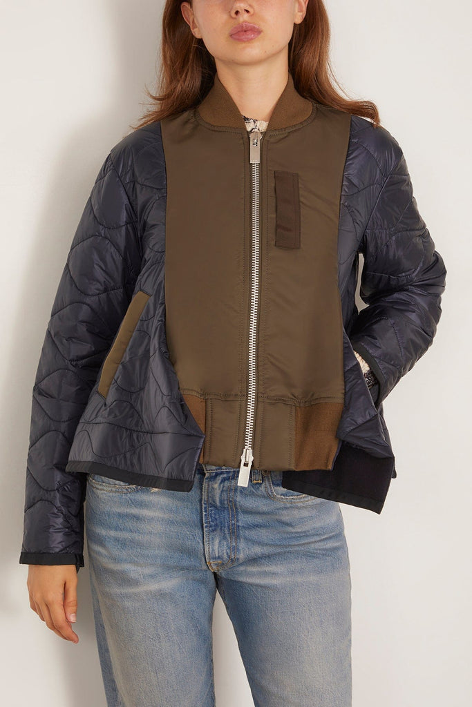Sacai Nylon Twill Blouson in Dark Khaki/Navy – Hampden Clothing