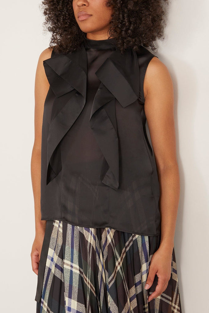 Sacai Satin x Chiffon Pullover in Black – Hampden Clothing