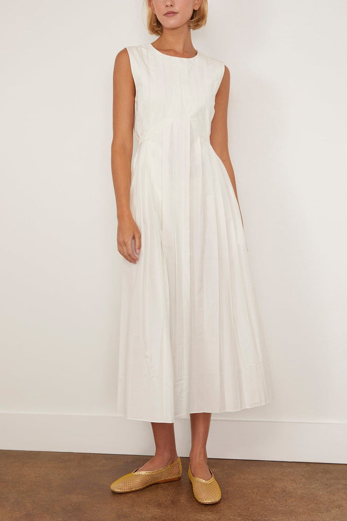 Saint Art Judson Pleated Maxi Dress in Ivory – Hampden Clothing Saint Art Judson Pleated Maxi Dress in Ivory – Hampden Clothing