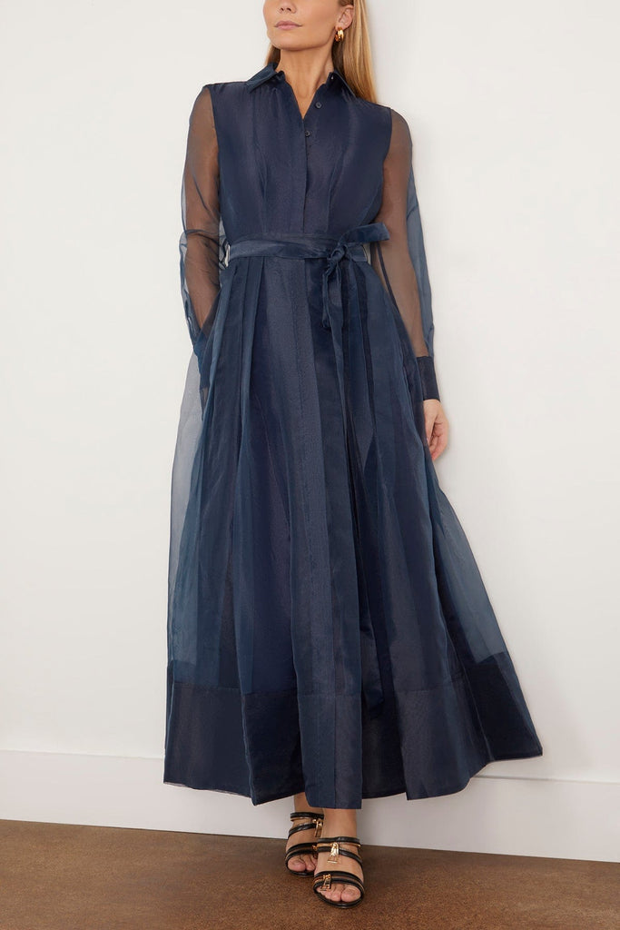 DRAWSTRING BUTTON UP DRESS MIDNIGHT MEETING