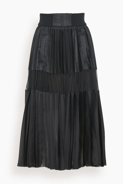 Sacai Skirts Nylon Twill Skirt in Black